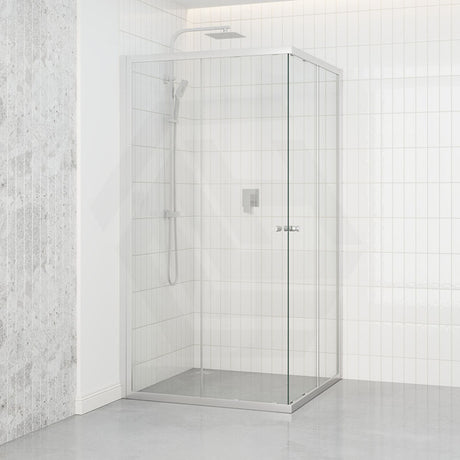 800-1200Mm Square / Rectangle Shower Screen Chrome Semi-Frameless Double Sliding 6Mm Glass 1900Mm