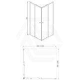 N#1(Nickel) 800-1200mm Square / Rectangle Shower Screen Brushed Nickel Semi-frameless Double Sliding 6mm Glass 2000mm Height