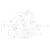 IKON Clasico 1/4 Turn Wall Mounted Basin/Bath Tap Set