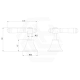IKON Clasico 1/4 Turn Wall Top Assemblies Ceramic Handle