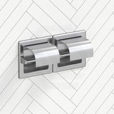 Stainless Steel Recessed Double Roll Toilet Paper Dispenser With Hood
