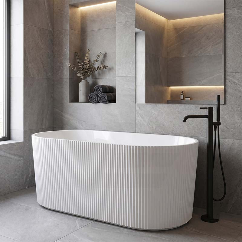 Ceto Ally Groove Freestanding Acrylic Bathtub Modern 1500 / 1700mm - Variant Colour