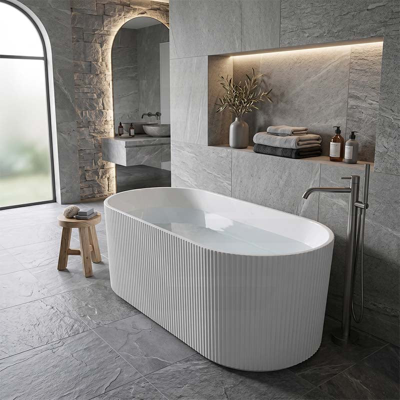 Ceto Ally Groove Freestanding Acrylic Bathtub Modern 1500 / 1700mm - Variant Colour