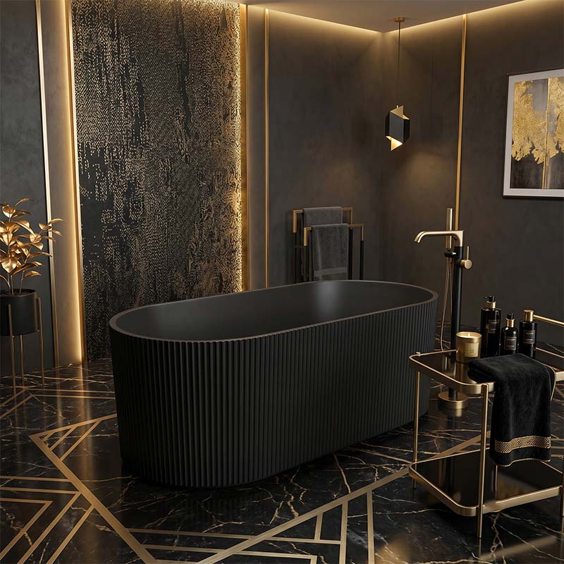 Ceto Ally Groove Freestanding Acrylic Bathtub Modern 1500 / 1700mm - Variant Colour