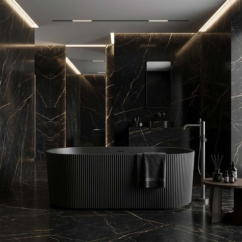 Ceto Ally Groove Freestanding Acrylic Bathtub Modern 1500 / 1700mm - Variant Colour