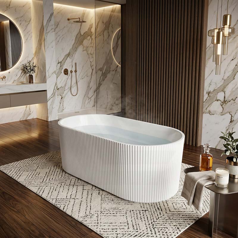 Ceto Ally Groove Freestanding Acrylic Bathtub Modern 1500 / 1700mm - Variant Colour
