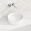 360X360X115Mm Round Bellevue Fluted Above Counter Ceramic Basin Gloss White Basins