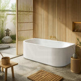 Ceto Fluted Back to Wall Oval Bathtub NO Overflow 1500/1700mm - Variant Colour
