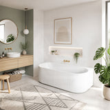 Ceto Fluted Back to Wall Oval Bathtub NO Overflow 1500/1700mm - Variant Colour