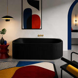 Ceto Fluted Back to Wall Oval Bathtub NO Overflow 1500/1700mm - Variant Colour