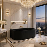 Ceto Fluted Back to Wall Oval Bathtub NO Overflow 1500/1700mm - Variant Colour