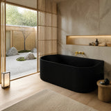 Ceto Fluted Back to Wall Oval Bathtub NO Overflow 1500/1700mm - Variant Colour