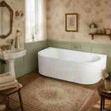 Ceto Fluted Back to Wall Oval Bathtub NO Overflow 1500/1700mm - Variant Colour