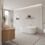 Ceto Fluted Back to Wall Oval Bathtub NO Overflow 1500/1700mm - Variant Colour