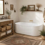 Ceto Fluted Back to Wall Oval Bathtub NO Overflow 1500/1700mm - Variant Colour