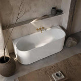 Ceto Fluted Back to Wall Oval Bathtub NO Overflow 1500/1700mm - Variant Colour
