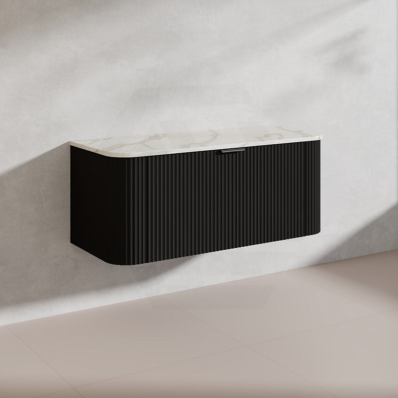 1200mm Ceto Avalon Matt White/Black Wall Hung Bathroom PVC Vanity Single/Double Bowls