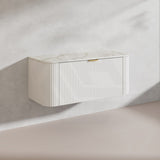 1200mm Ceto Avalon Matt White/Black Wall Hung Bathroom PVC Vanity Single/Double Bowls