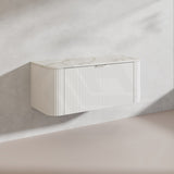 1200mm Ceto Avalon Matt White/Black Wall Hung Bathroom PVC Vanity Single/Double Bowls