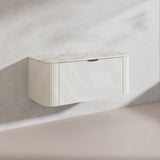 1200mm Ceto Avalon Matt White/Black Wall Hung Bathroom PVC Vanity Single/Double Bowls