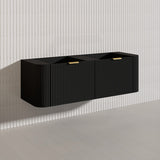 1500mm Ceto Avalon Matt White/Black Wall Hung Bathroom PVC Vanity Single/Double Bowls