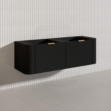 1500mm Ceto Avalon Matt White/Black Wall Hung Bathroom PVC Vanity Single/Double Bowls