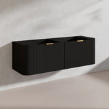 1500mm Ceto Avalon Matt White/Black Wall Hung Bathroom PVC Vanity Single/Double Bowls