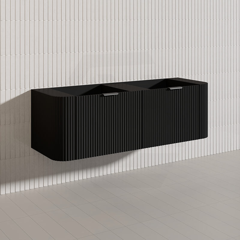 1500mm Ceto Avalon Matt White/Black Wall Hung Bathroom PVC Vanity Single/Double Bowls