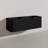1500mm Ceto Avalon Matt White/Black Wall Hung Bathroom PVC Vanity Single/Double Bowls