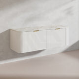 1500mm Ceto Avalon Matt White/Black Wall Hung Bathroom PVC Vanity Single/Double Bowls