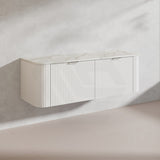 1500mm Ceto Avalon Matt White/Black Wall Hung Bathroom PVC Vanity Single/Double Bowls