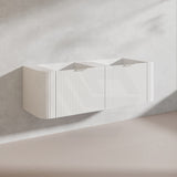 1500mm Ceto Avalon Matt White/Black Wall Hung Bathroom PVC Vanity Single/Double Bowls