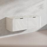 1500mm Ceto Avalon Matt White/Black Wall Hung Bathroom PVC Vanity Single/Double Bowls