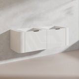 1500mm Ceto Avalon Matt White/Black Wall Hung Bathroom PVC Vanity Single/Double Bowls