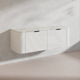 1500mm Ceto Avalon Matt White/Black Wall Hung Bathroom PVC Vanity Single/Double Bowls