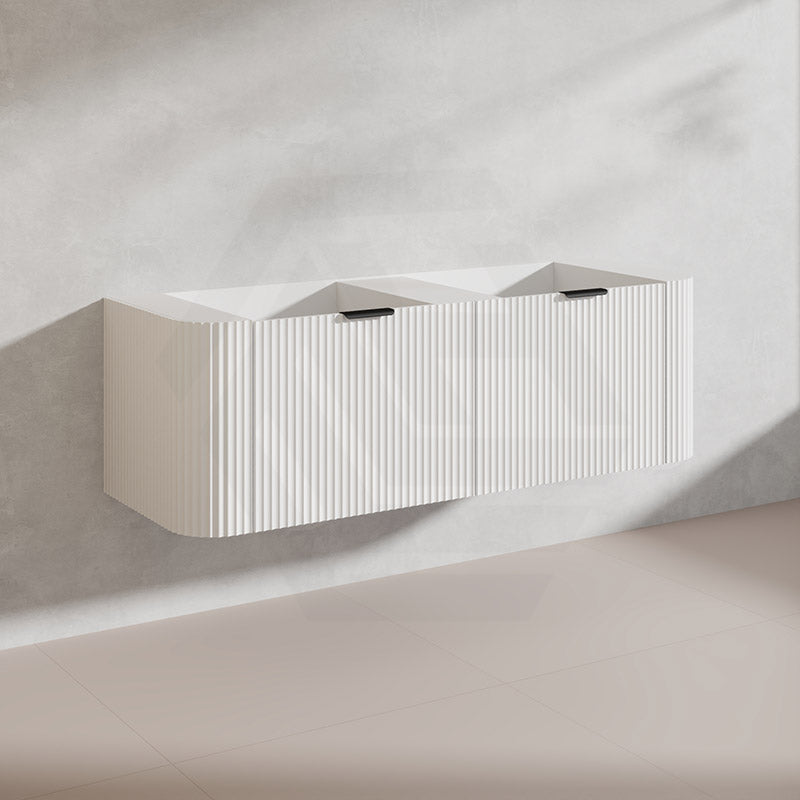 1500mm Ceto Avalon Matt White/Black Wall Hung Bathroom PVC Vanity Single/Double Bowls