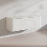 1500mm Ceto Avalon Matt White/Black Wall Hung Bathroom PVC Vanity Single/Double Bowls