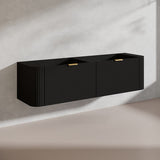 1800mm Ceto Avalon Matt White/Black Double Bowls Wall Hung Bathroom PVC Vanity