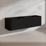 1800mm Ceto Avalon Matt White/Black Double Bowls Wall Hung Bathroom PVC Vanity