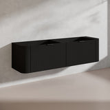 1800mm Ceto Avalon Matt White/Black Double Bowls Wall Hung Bathroom PVC Vanity
