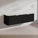 1800mm Ceto Avalon Matt White/Black Double Bowls Wall Hung Bathroom PVC Vanity