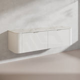 1800mm Ceto Avalon Matt White/Black Double Bowls Wall Hung Bathroom PVC Vanity