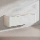 1800mm Ceto Avalon Matt White/Black Double Bowls Wall Hung Bathroom PVC Vanity