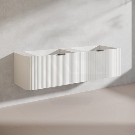 1800mm Ceto Avalon Matt White/Black Double Bowls Wall Hung Bathroom PVC Vanity