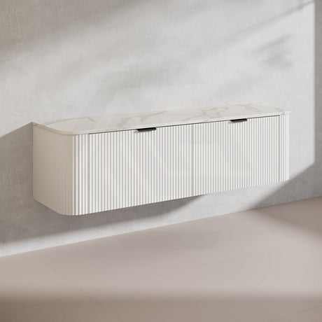 1800mm Ceto Avalon Matt White/Black Double Bowls Wall Hung Bathroom PVC Vanity
