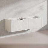 1800mm Ceto Avalon Matt White/Black Double Bowls Wall Hung Bathroom PVC Vanity