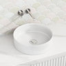 410X410X120Mm Round Above Counter Stone Basin Ultra Slim Gloss White Basins