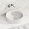 410X410X120Mm Round Above Counter Stone Basin Ultra Slim Matt White Basins