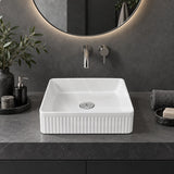 Square Above Counter Ceramic Basin Ultra Slim 415x415x120mm - In Various Colour