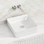 415X415X120Mm Square Above Counter Stone Basin Ultra Slim Gloss White Basins